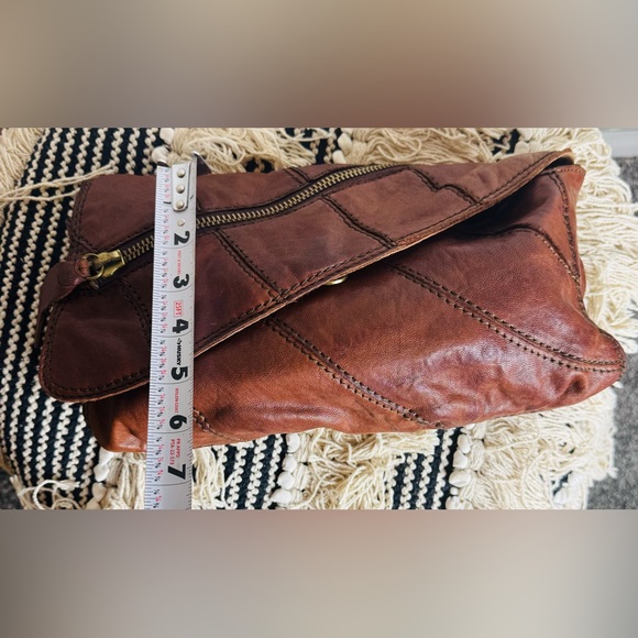 Lucky Brand Italian Leather Lamb Leather Foldover Clutch Bag - So Soft!! - Picture 5 of 16